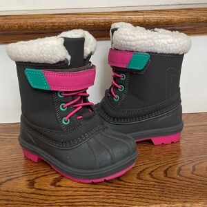 Cat and Jack Gray and Pink Winter Boots